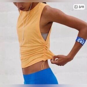 FP Movement by Free People Sport Mode UV Protection Muscle Tee ~ Tangerine